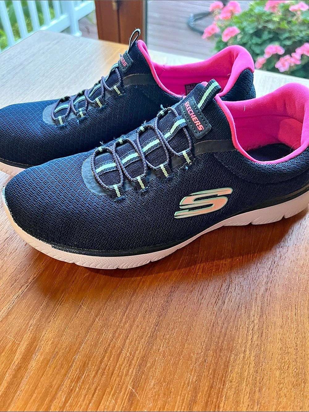 Skechers Squad Navy Blue & Pink Sneakers US 8